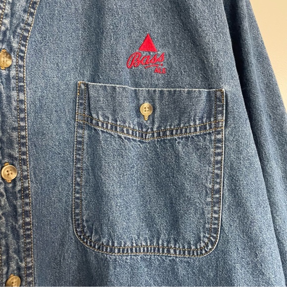 Vintage Lee 100% Cotton Blue Denim Button Down Collared Shirt Men’s Size… - Picture 5 of 8